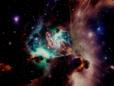 Deep Space Nebula and Cosmic Dust Background 3D Model