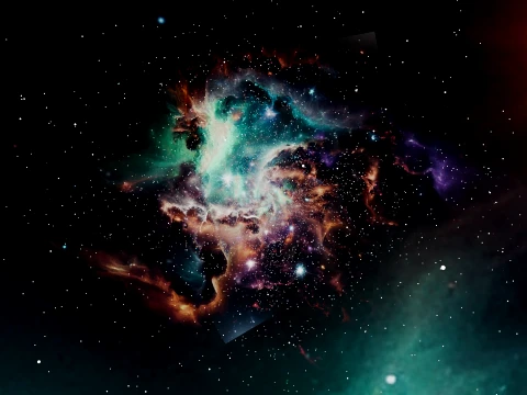Deep Space Nebula and Cosmic Dust Background 3D Model