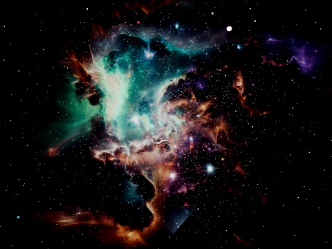 Deep Space Nebula and Cosmic Dust Background 3D Model
