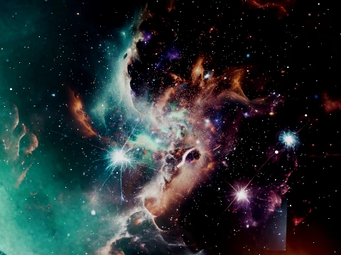 Deep Space Nebula and Cosmic Dust Background 3D Model