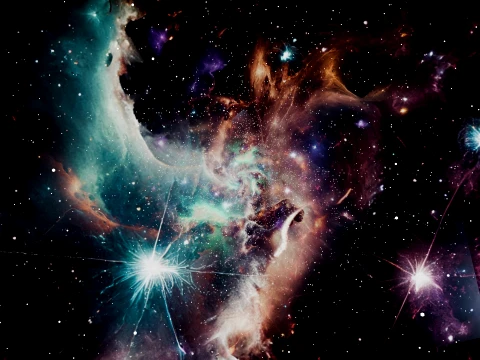 Deep Space Nebula and Cosmic Dust Background 3D Model
