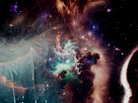 Deep Space Nebula and Cosmic Dust Background 3D Model