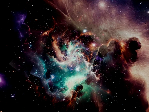 Deep Space Nebula and Cosmic Dust Background 3D Model