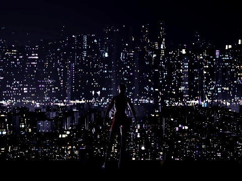 Cyberpunk Megacity Rooftop - Sci-Fi City Environment 3D Model