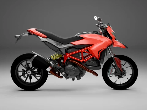 Sport Hyper-Motard Motorcycle Modèle 3D