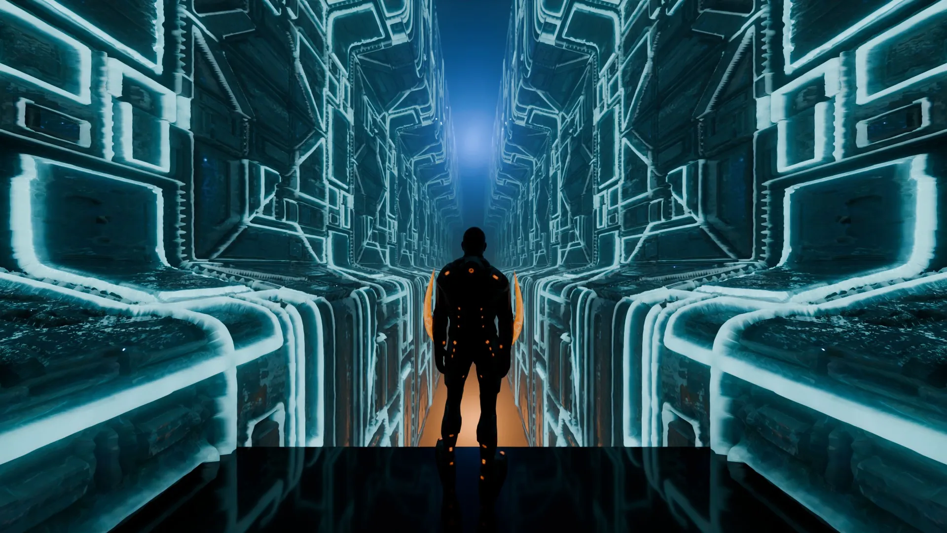 High-Tech Sci-Fi Corridor 3D Model .c4d .max .obj .3ds .fbx .stl .blend 