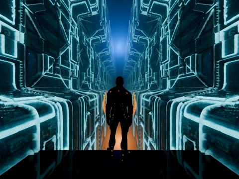 High-Tech Sci-Fi Corridor 3D Model