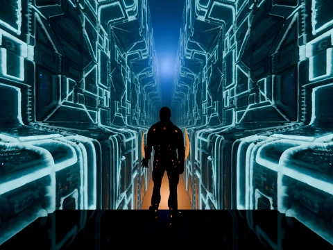 High-Tech Sci-Fi Corridor 3D Model