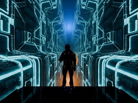 High-Tech Sci-Fi Corridor 3D Model