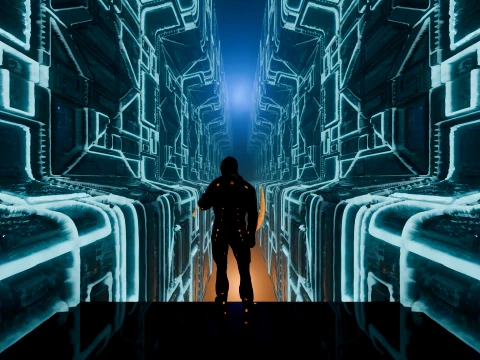 High-Tech Sci-Fi Corridor 3D Model