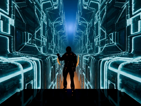 High-Tech Sci-Fi Corridor 3D Model