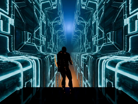 High-Tech Sci-Fi Corridor 3D Model