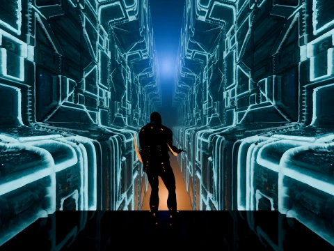 High-Tech Sci-Fi Corridor 3D Model