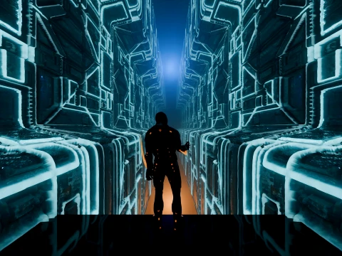 High-Tech Sci-Fi Corridor 3D Model