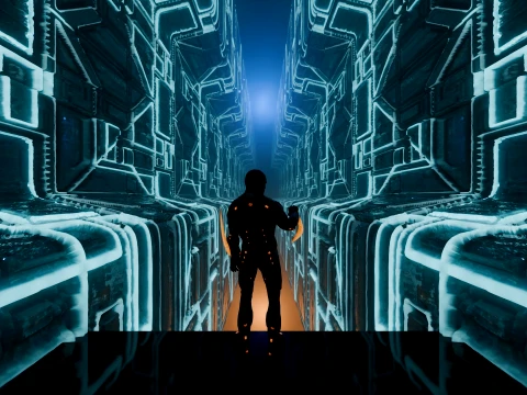 High-Tech Sci-Fi Corridor 3D Model