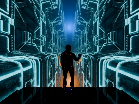 High-Tech Sci-Fi Corridor 3D Model