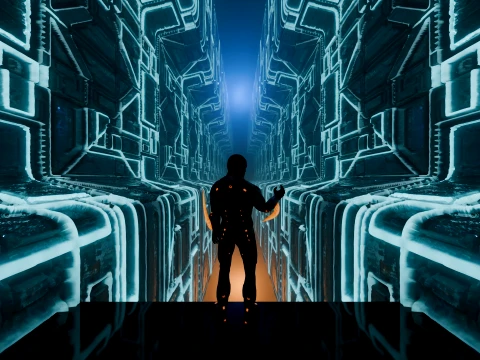 High-Tech Sci-Fi Corridor 3D Model