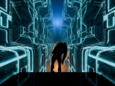 High-Tech Sci-Fi Corridor 3D Model