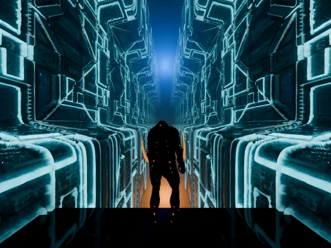 High-Tech Sci-Fi Corridor 3D Model