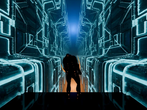 High-Tech Sci-Fi Corridor 3D Model