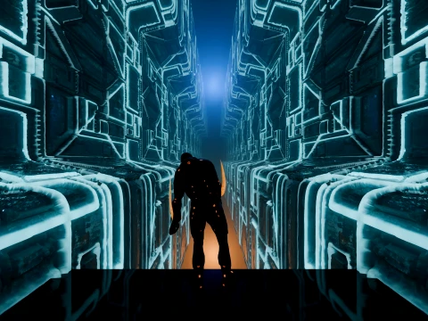 High-Tech Sci-Fi Corridor 3D Model