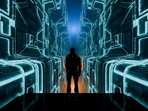 High-Tech Sci-Fi Corridor 3D Model