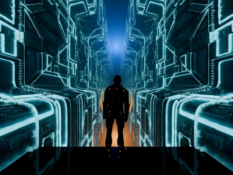 High-Tech Sci-Fi Corridor 3D Model