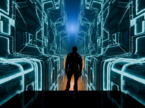 High-Tech Sci-Fi Corridor 3D Model