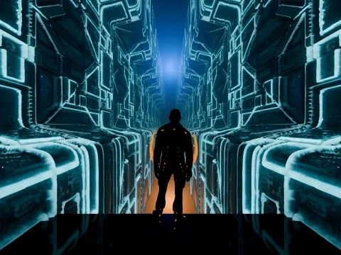 High-Tech Sci-Fi Corridor 3D Model