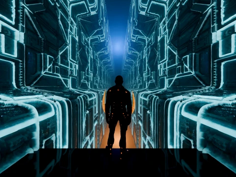 High-Tech Sci-Fi Corridor 3D Model