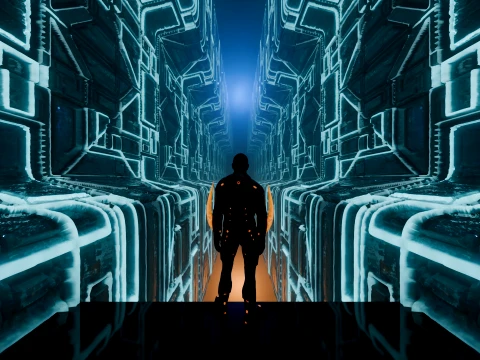 High-Tech Sci-Fi Corridor 3D Model