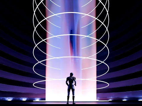 Sci-Fi Teleporter and Energy Core Portal Chamber Scene Modelo 3D