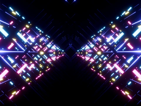 Neon Cyberpunk Sci-Fi Light Tunnel Modelo 3D
