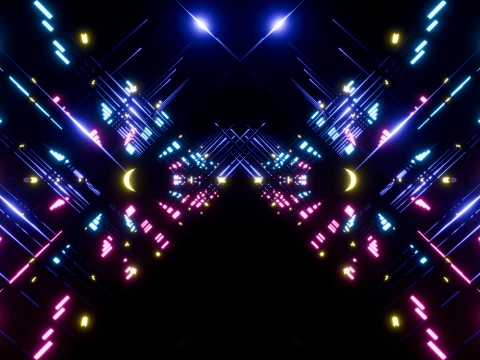 Neon Cyberpunk Sci-Fi Light Tunnel 3D Model