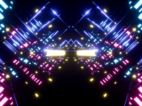 Neon Cyberpunk Sci-Fi Light Tunnel 3D Model