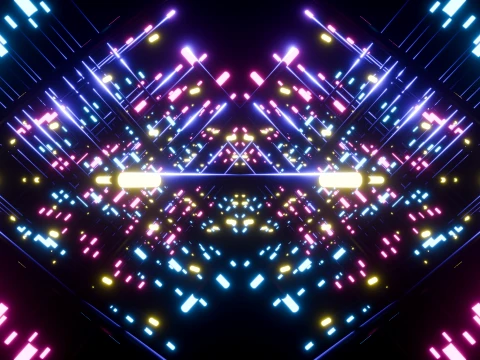 Neon Cyberpunk Sci-Fi Light Tunnel 3D Model