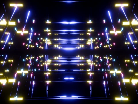Neon Cyberpunk Sci-Fi Light Tunnel 3D Model