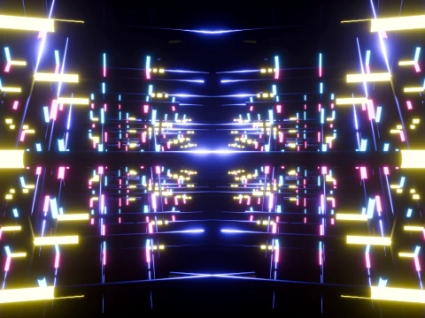 Neon Cyberpunk Sci-Fi Light Tunnel 3D Model
