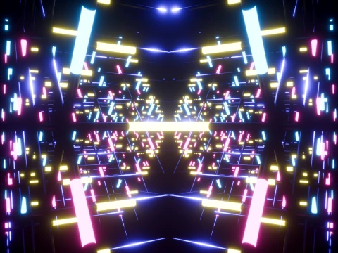 Neon Cyberpunk Sci-Fi Light Tunnel 3D Model