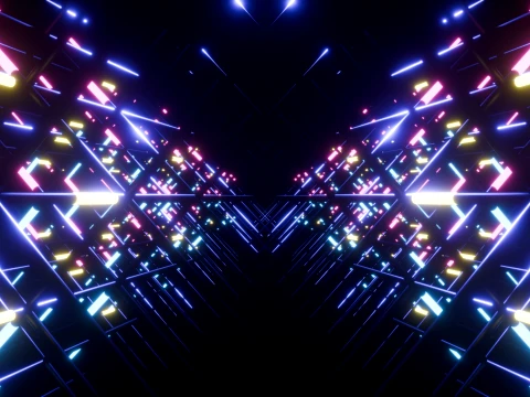 Neon Cyberpunk Sci-Fi Light Tunnel 3D Model