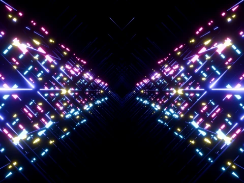 Neon Cyberpunk Sci-Fi Light Tunnel 3D Model