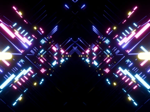 Neon Cyberpunk Sci-Fi Light Tunnel 3D Model