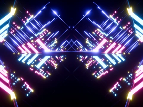 Neon Cyberpunk Sci-Fi Light Tunnel 3D Model