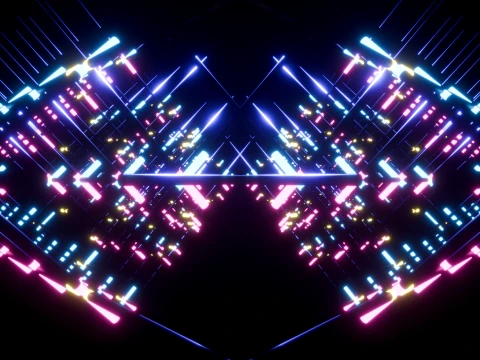 Neon Cyberpunk Sci-Fi Light Tunnel 3D Model