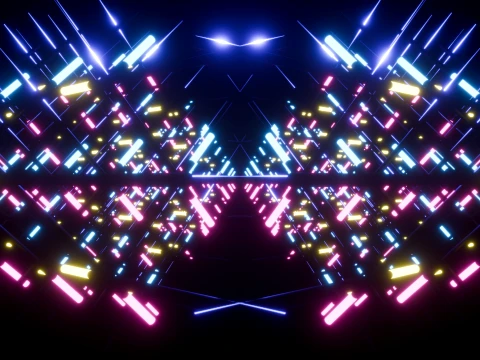 Neon Cyberpunk Sci-Fi Light Tunnel 3D Model