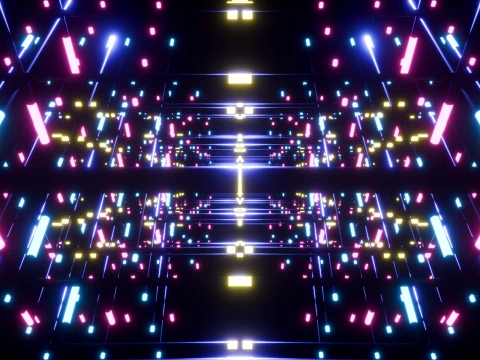 Neon Cyberpunk Sci-Fi Light Tunnel 3D Model