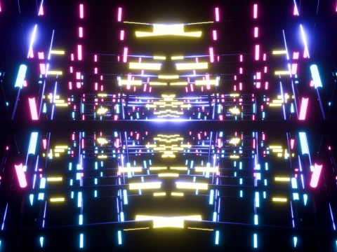 Neon Cyberpunk Sci-Fi Light Tunnel 3D Model