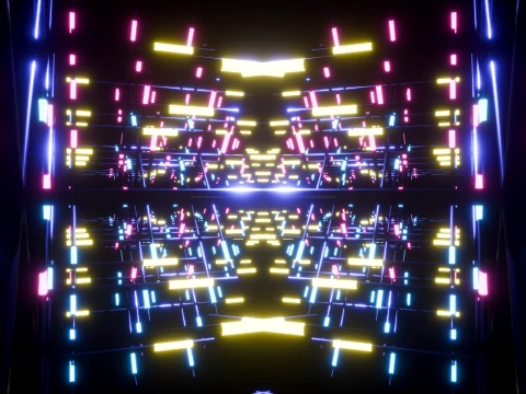Neon Cyberpunk Sci-Fi Light Tunnel 3D Model