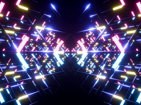 Neon Cyberpunk Sci-Fi Light Tunnel 3D Model