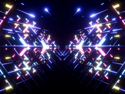 Neon Cyberpunk Sci-Fi Light Tunnel 3D Model